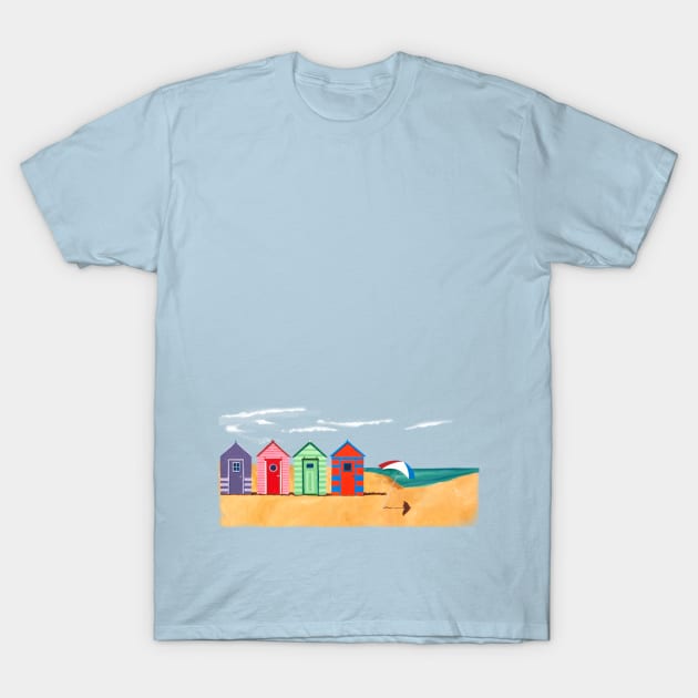 Beach Huts T-Shirt by Lavott4Art